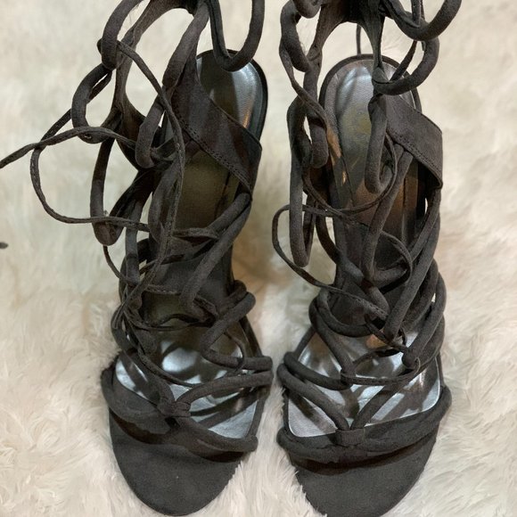 Gray Strappy Sandals - Picture 1 of 3